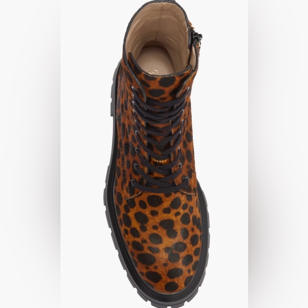 SOLD OUT Stuart Weitzman Bedford Sleek Leopard Calf Hair Boots NWT 5.5 $695 Rare - Picture 2 of 16
